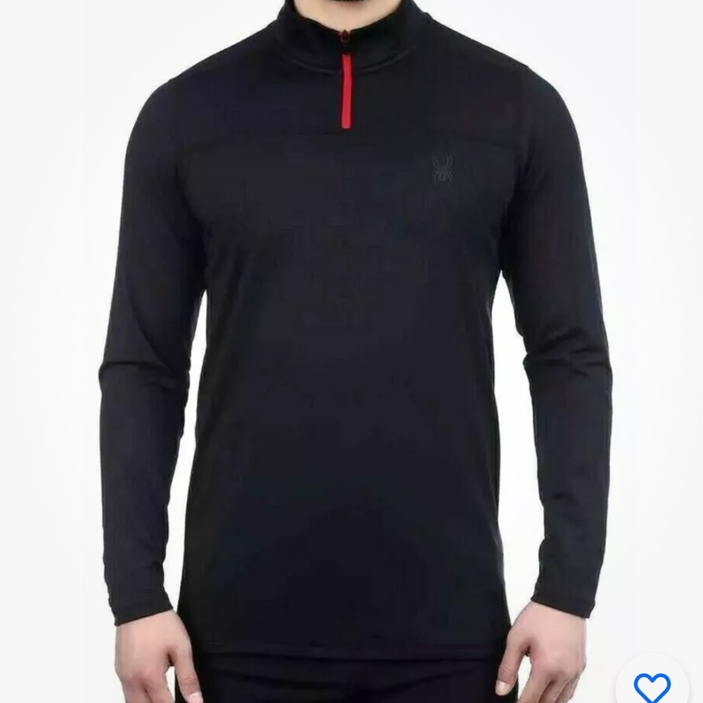 Spyder Men's Active 1/4 Zip Pullover Large Black Long Sleeves